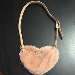 Pink Heart-Shaped Fur Bag